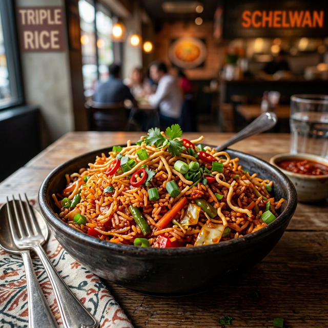 Veg Triple Schezwan Rice